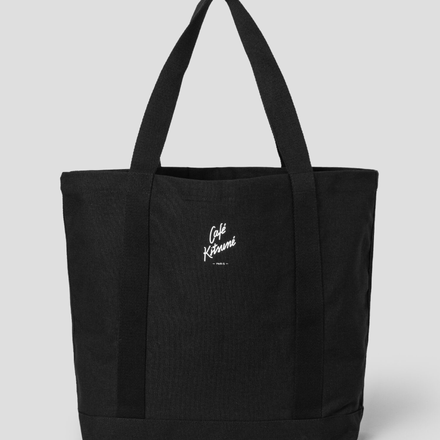 Maison Kitsune Unisex Café Kitsuné Coffee Cup Tote Bag - Black