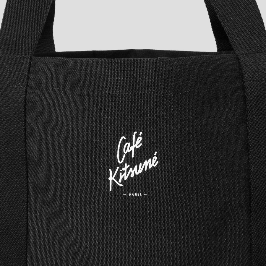 Maison Kitsune Unisex Café Kitsuné Coffee Cup Tote Bag - Black