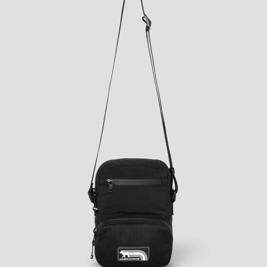 Maison Kitsune Men Flash Fox Crossbody Pouch - Black