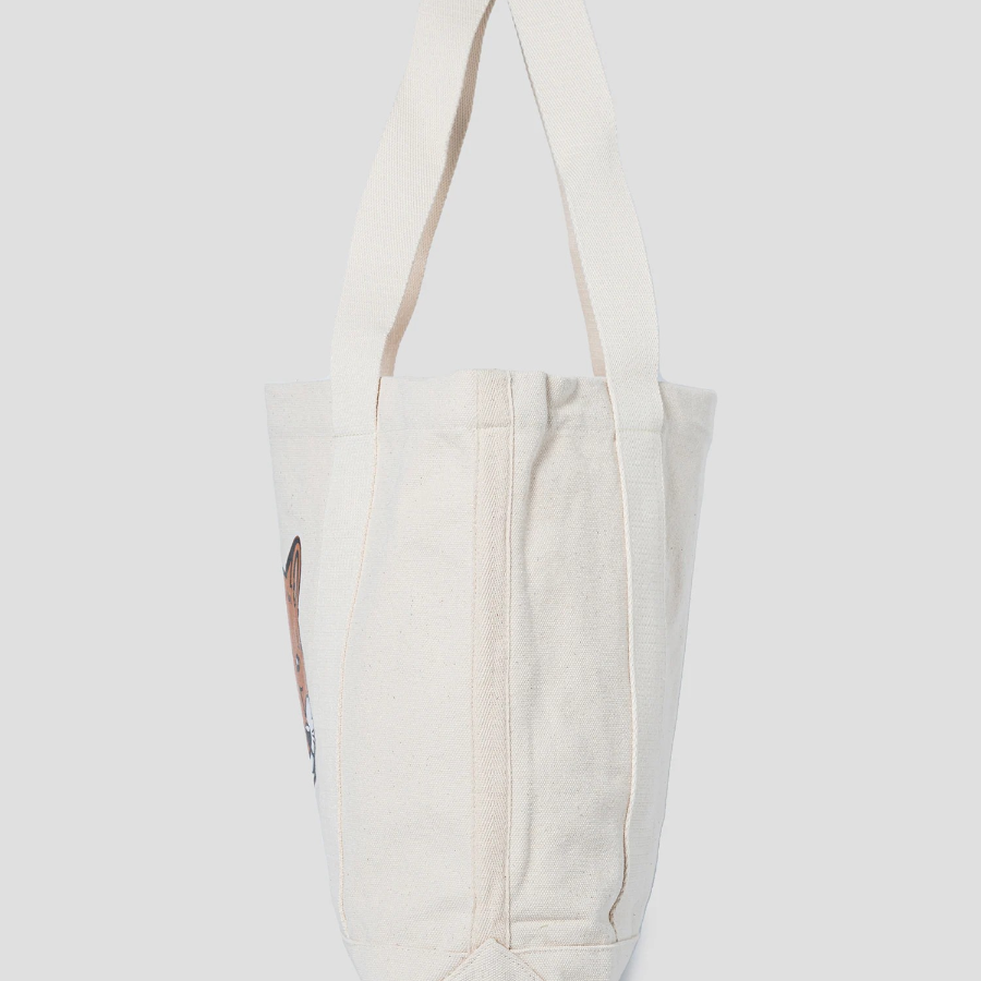 Maison Kitsune Unisex Fox Head Tote Bag - Ecru