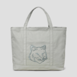 Maison Kitsune Unisex Fox Head Xl Tote - Court Green