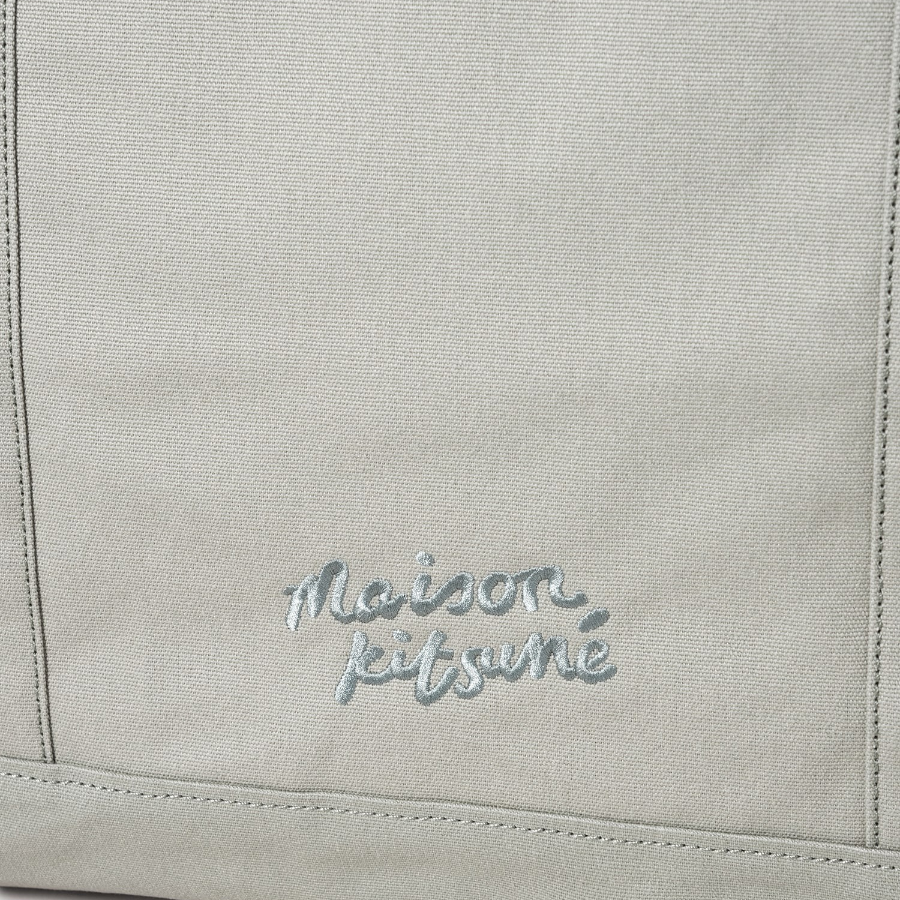 Maison Kitsune Unisex Fox Head Xl Tote - Court Green