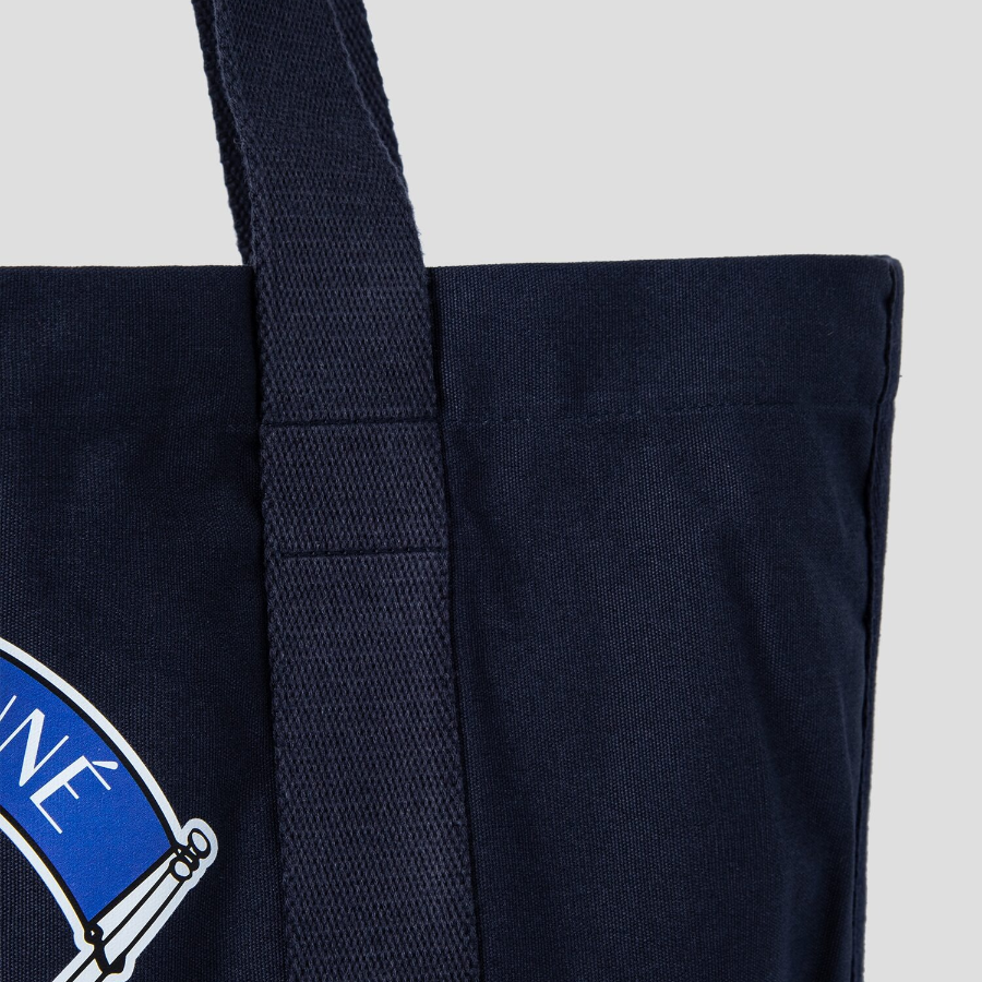Maison Kitsune Unisex Korean Fox Shopping Bag - Navy