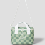 Maison Kitsune Unisex Checkerboard Cooler Bag - Basile/Lime Pattern