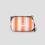 Maison Kitsune Unisex Maison Kitsune X Topologie Striped Mini Bottle Bag - Peach Fruit/Marigold Red Print