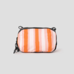 Maison Kitsune Unisex Maison Kitsune X Topologie Striped Mini Bottle Bag - Peach Fruit/Marigold Red Print