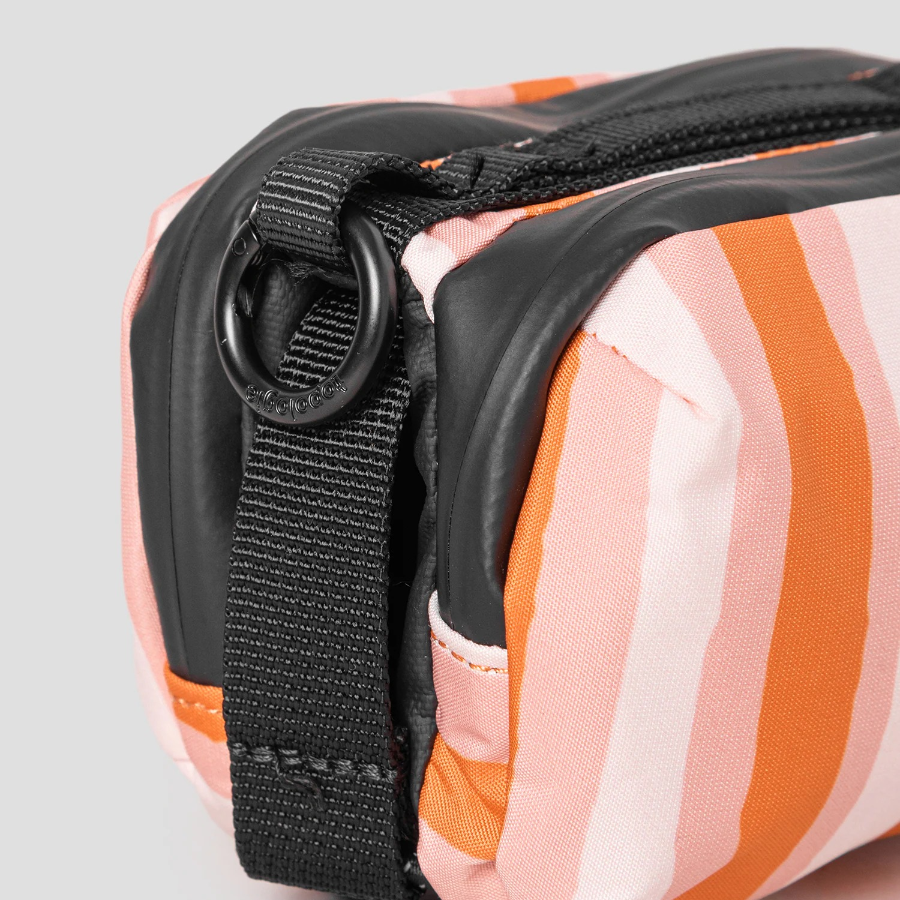 Maison Kitsune Unisex Maison Kitsune X Topologie Striped Mini Bottle Bag - Peach Fruit/Marigold Red Print