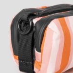 Maison Kitsune Unisex Maison Kitsune X Topologie Striped Mini Bottle Bag - Peach Fruit/Marigold Red Print