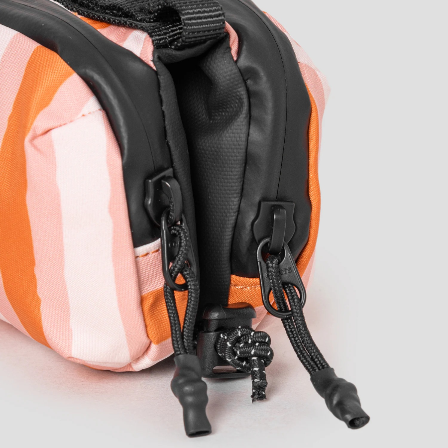 Maison Kitsune Unisex Maison Kitsune X Topologie Striped Mini Bottle Bag - Peach Fruit/Marigold Red Print