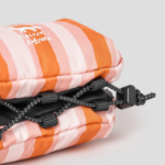 Maison Kitsune Unisex Maison Kitsune X Topologie Striped Mini Bottle Bag - Peach Fruit/Marigold Red Print