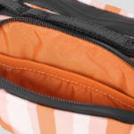 Maison Kitsune Unisex Maison Kitsune X Topologie Striped Mini Bottle Bag - Peach Fruit/Marigold Red Print