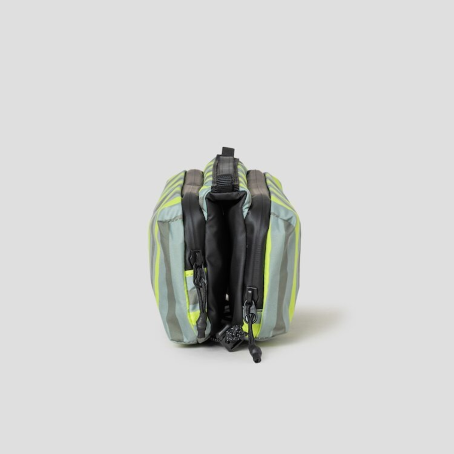 Maison Kitsune Unisex Maison Kitsune X Topologie Striped Bottle Bag - Vert-De-Gris/Citron Vert Print