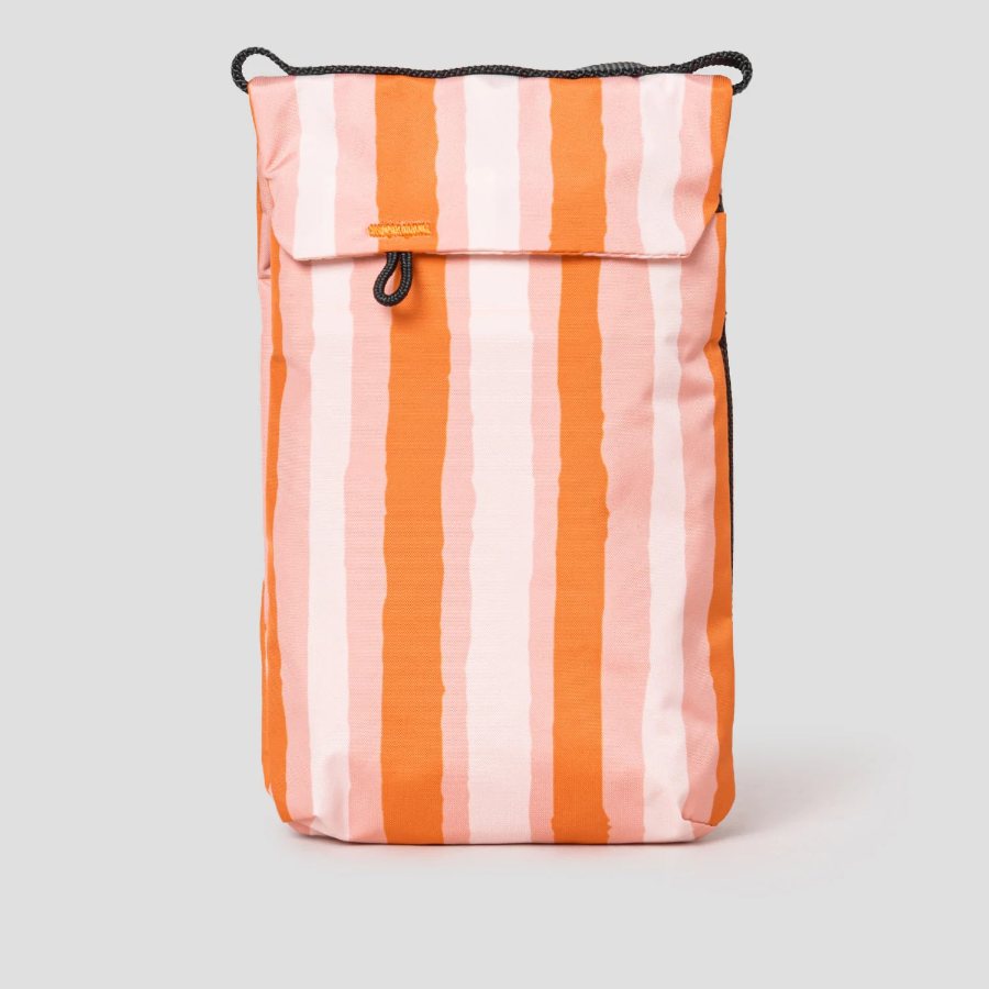 Maison Kitsune Unisex Maison Kitsune X Topologie Striped Phone Pouch - Peach Fruit/Marigold Red Print