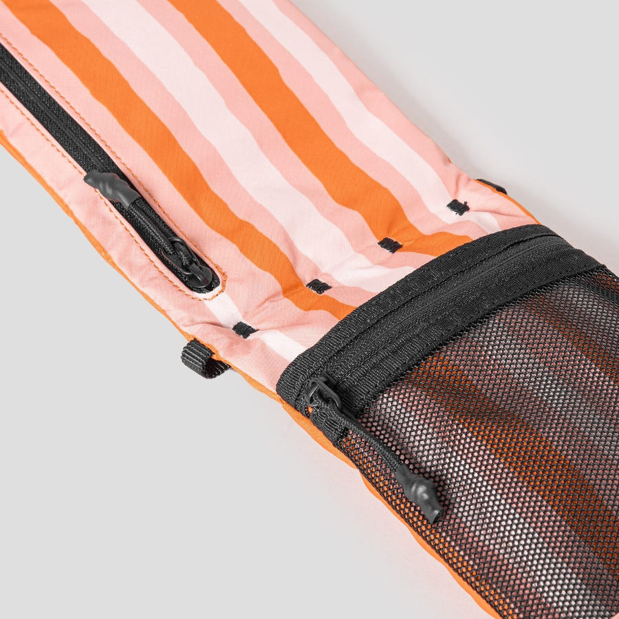 Maison Kitsune Unisex Maison Kitsune X Topologie Striped Phone Pouch - Peach Fruit/Marigold Red Print