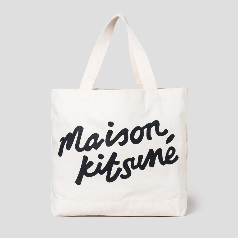 Maison Kitsune Unisex Maison Kitsune Handwriting Tote - Ecru