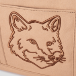 Maison Kitsune Unisex Fox Head Large Tote - Cork
