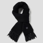 Maison Kitsune Unisex Bold Fox Head Patch Scarf - Black