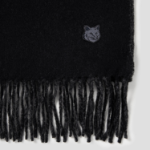 Maison Kitsune Unisex Bold Fox Head Patch Scarf - Black