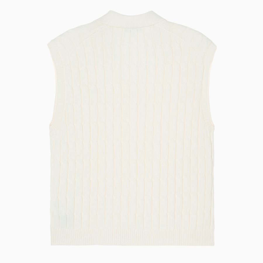 TOMMY HILFIGER [Official Headquarters] Cable Open Polo Vest