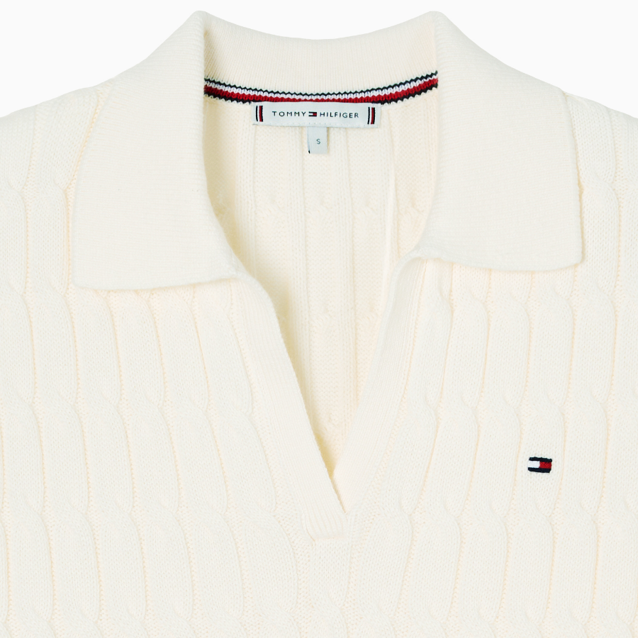 TOMMY HILFIGER [Official Headquarters] Cable Open Polo Vest