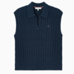 TOMMY HILFIGER [Official Headquarters] Cable Open Polo Vest