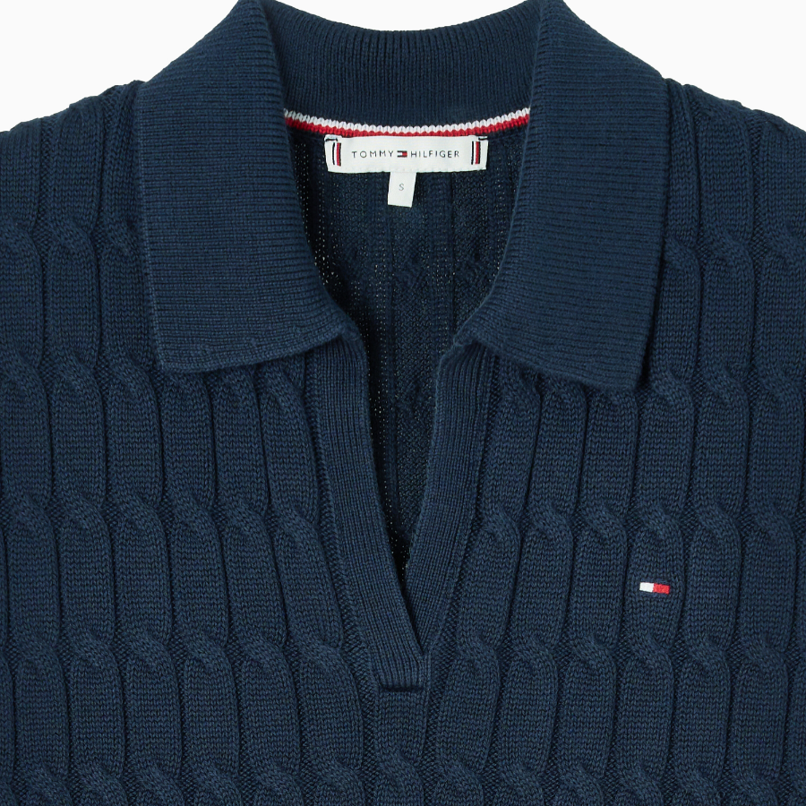 TOMMY HILFIGER [Official Headquarters] Cable Open Polo Vest