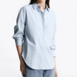 TOMMY HILFIGER [Official Headquarters] Stripe Poplin Easy Shirt