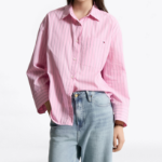 TOMMY HILFIGER [Official Headquarters] Stripe Poplin Easy Shirt