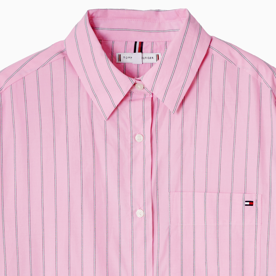 TOMMY HILFIGER [Official Headquarters] Stripe Poplin Easy Shirt