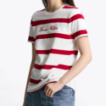 TOMMY HILFIGER [Official Headquarters] Script Stripe T-Shirt