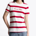 TOMMY HILFIGER [Official Headquarters] Script Stripe T-Shirt
