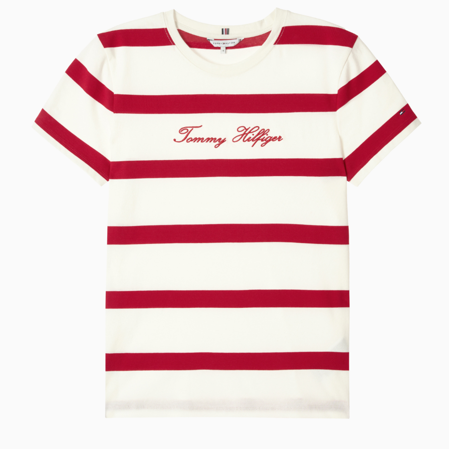 TOMMY HILFIGER [Official Headquarters] Script Stripe T-Shirt