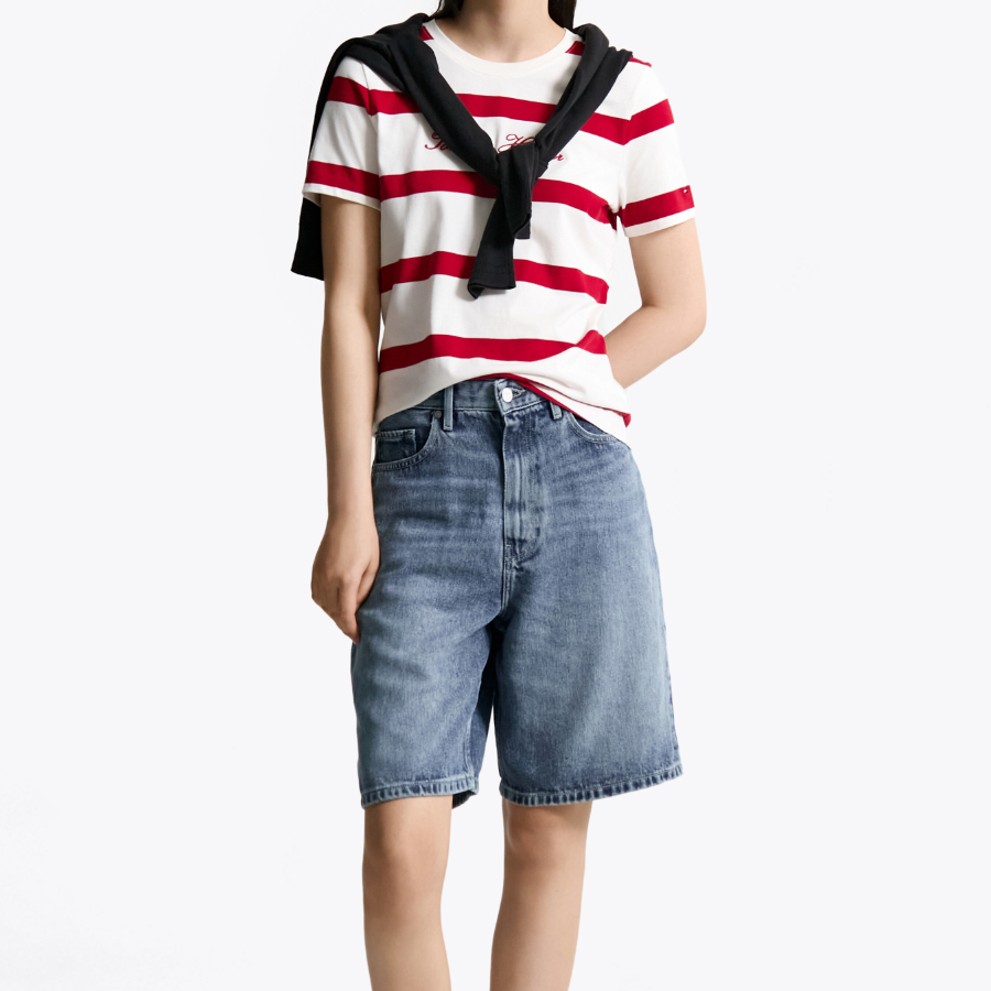 TOMMY HILFIGER [Official Headquarters] Script Stripe T-Shirt