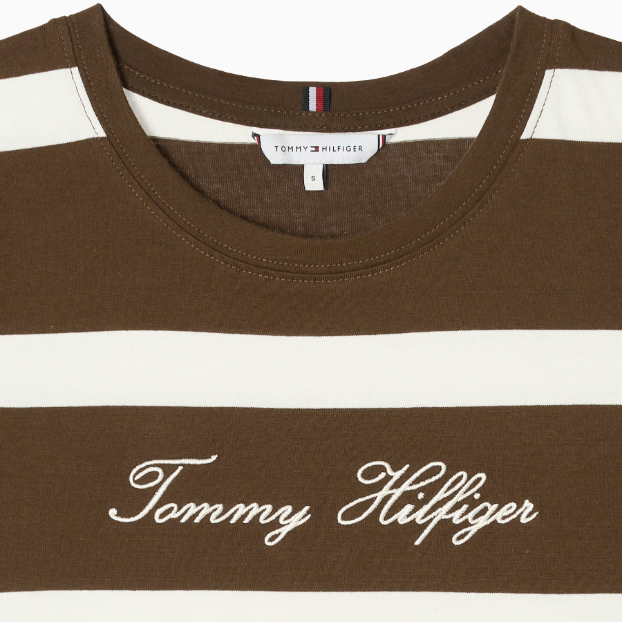 TOMMY HILFIGER [Official Headquarters] Script Stripe T-Shirt