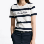 TOMMY HILFIGER [Official Headquarters] Script Stripe T-Shirt