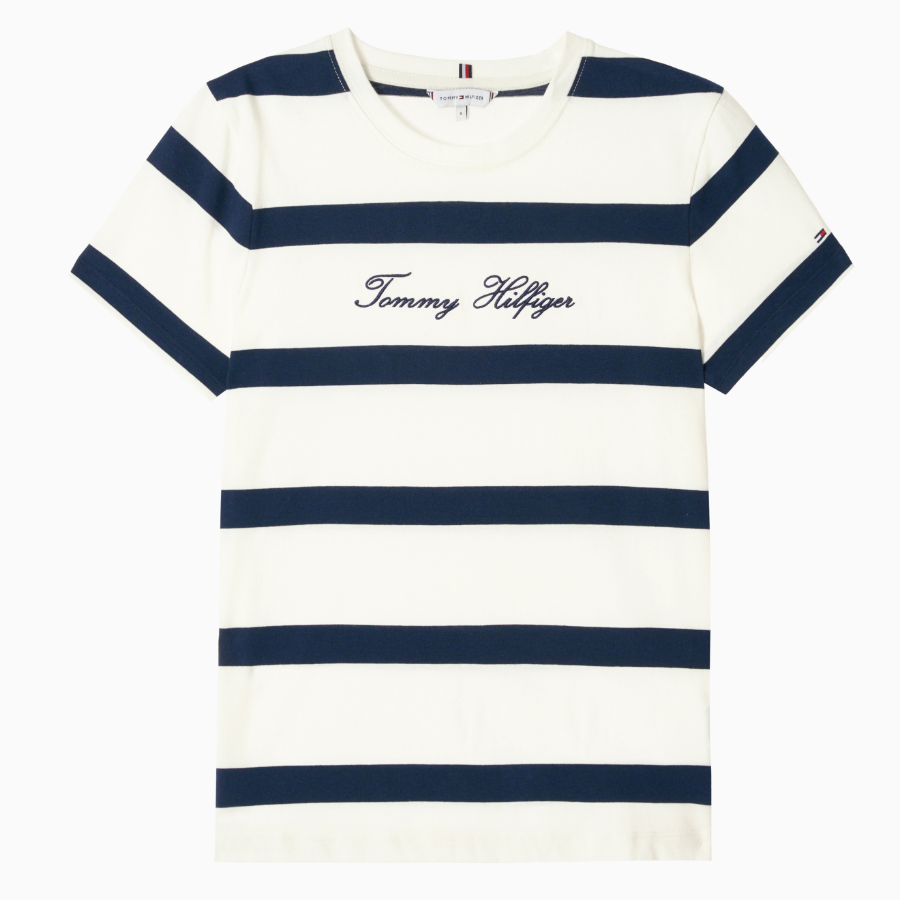 TOMMY HILFIGER [Official Headquarters] Script Stripe T-Shirt