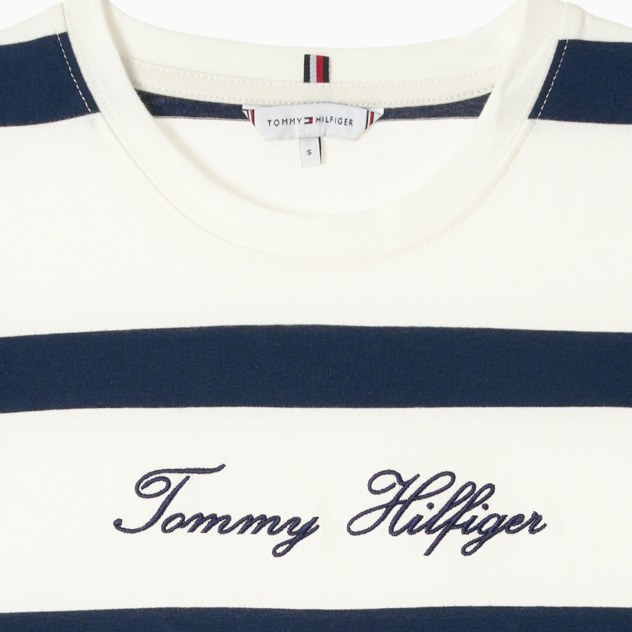 TOMMY HILFIGER [Official Headquarters] Script Stripe T-Shirt
