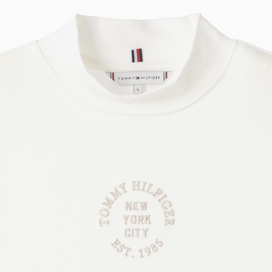 TOMMY HILFIGER [Official Headquarters] Stamp Logo Mock Neck T-Shirt