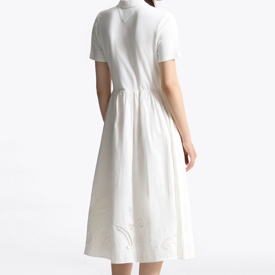TOMMY HILFIGER [Official Headquarters] Anglaise Midi Polo Dress