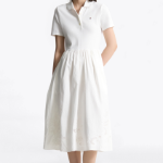 TOMMY HILFIGER [Official Headquarters] Anglaise Midi Polo Dress