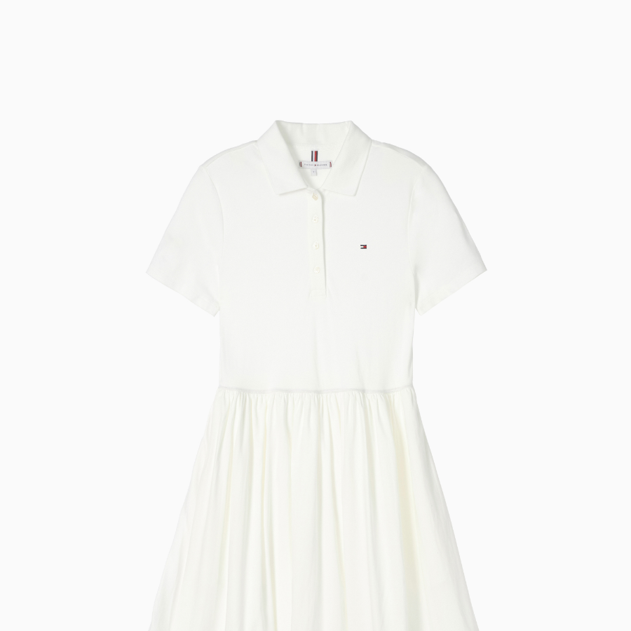 TOMMY HILFIGER [Official Headquarters] Anglaise Midi Polo Dress