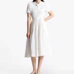 TOMMY HILFIGER [Official Headquarters] Anglaise Midi Polo Dress
