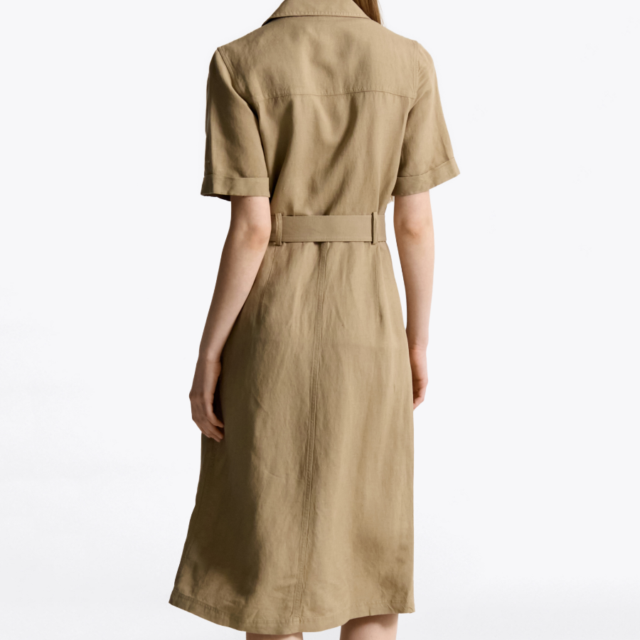 Tommy Hilfiger Official Linen Blend Utility Shirt Dress