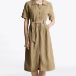 Tommy Hilfiger Official Linen Blend Utility Shirt Dress