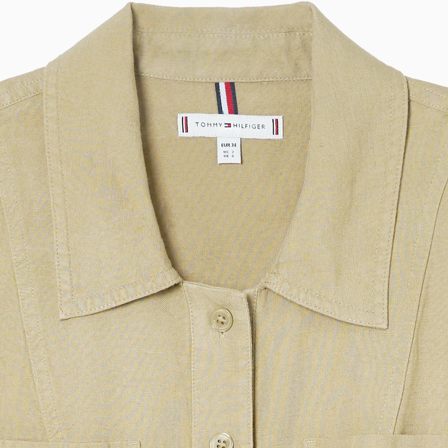 Tommy Hilfiger Official Linen Blend Utility Shirt Dress