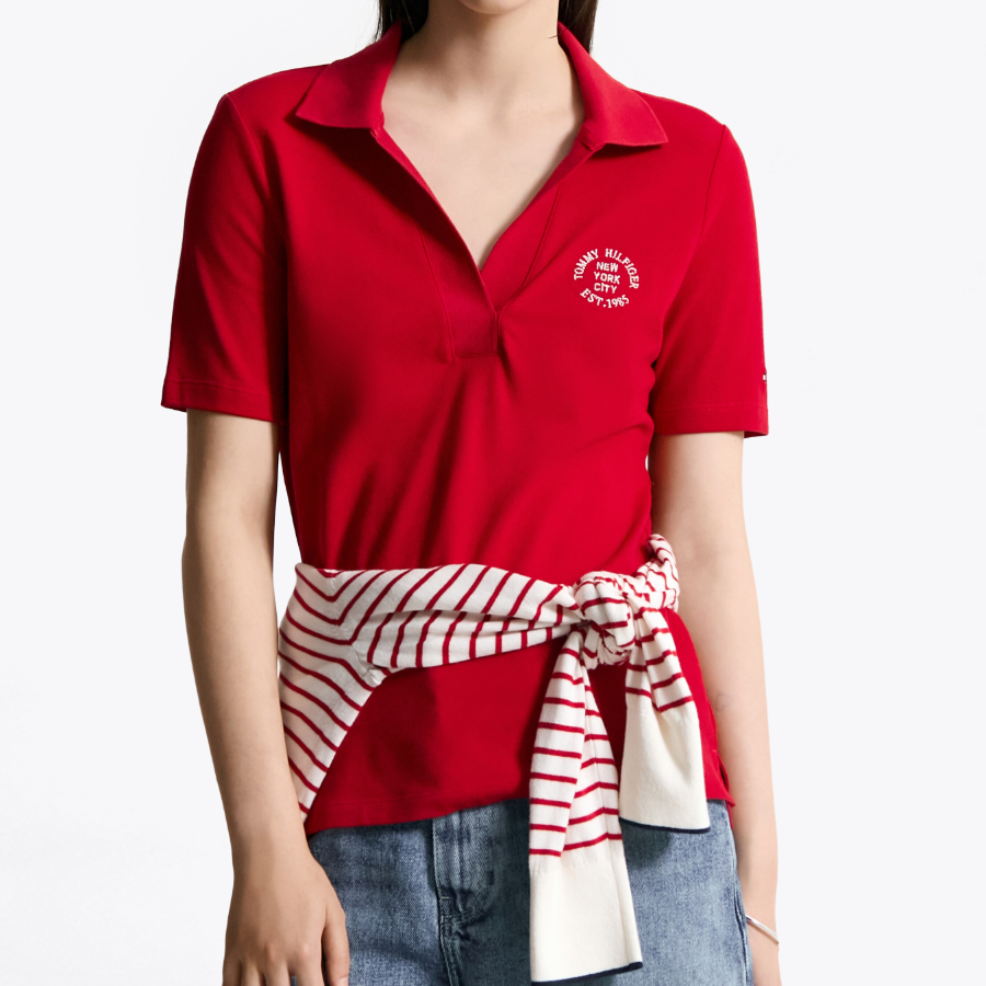 Tommy Hilfiger Official Stamp Logo Polo Shirt