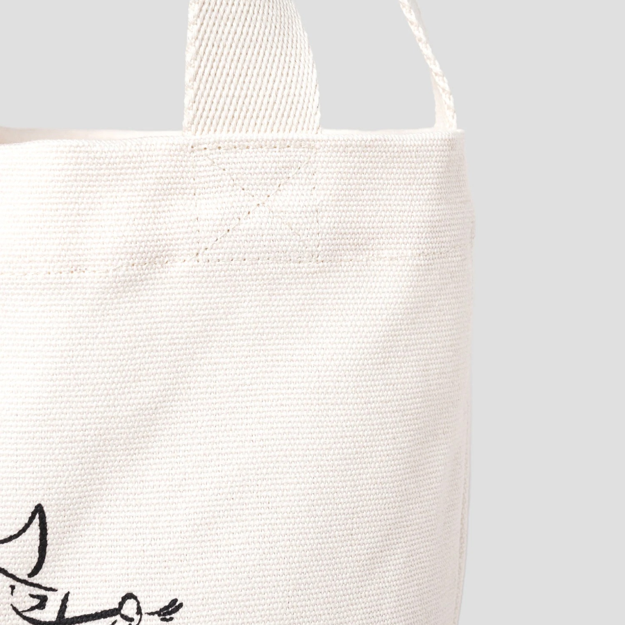 Maison Kitsune Unisex Barista Fox Mini Tote Bag - Tapioca