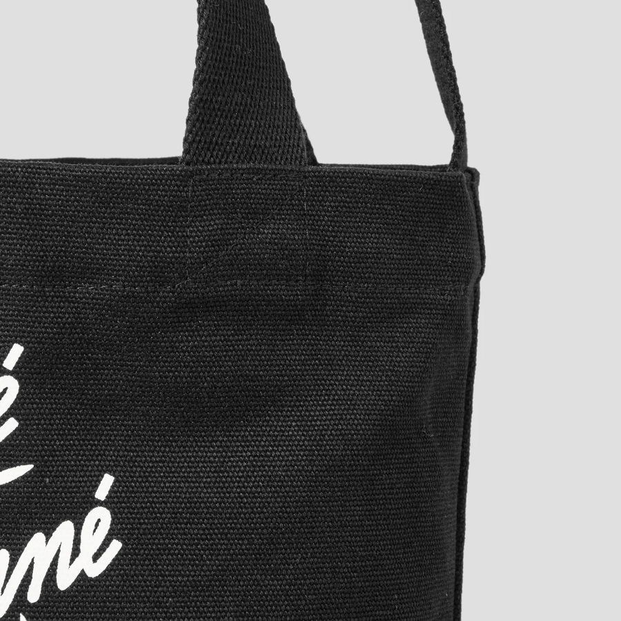 Maison Kitsune Unisex Cafe Kitsune Coffee Cup Mini Tote Bag - Black