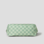 Maison Kitsune Unisex Cafe Kitsune Checkerboard Maxi Tote Bag - Basile/Lime Pattern