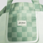 Maison Kitsune Unisex Cafe Kitsune Checkerboard Maxi Tote Bag - Basile/Lime Pattern